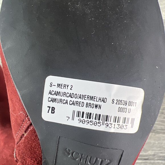 Schutz Asya Suede Boots Red Brown Womens 7B New In Box Designer - Picture 10 of 13